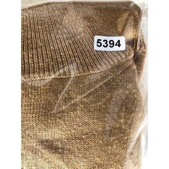 KF/Kaufman Mixed Media Sweater Turtleneck Wool Blend Knit Camel & White XL - Picture 11 of 11